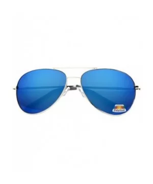 Polarized Aviator Unisex Sunglasses P4164 - Silver Blue - CX18L3K9IWN $7.24 Aviator