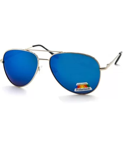 Polarized Aviator Unisex Sunglasses P4164 - Silver Blue - CX18L3K9IWN $7.24 Aviator