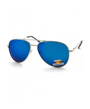 Polarized Aviator Unisex Sunglasses P4164 - Silver Blue - CX18L3K9IWN $7.24 Aviator