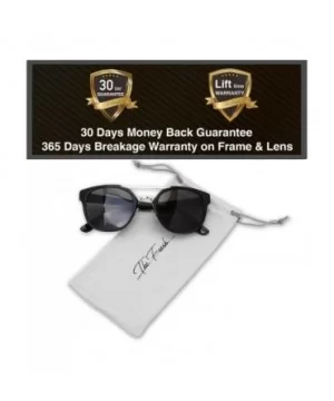 Retro Vintage Crossbar Horn Rimmed Sunglasses - Exquisite Packaging - 2 Pack of Shiny Black - CV195COAIIA $13.76 Oval