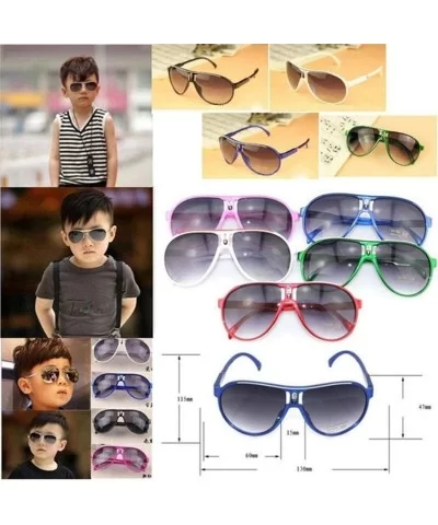 Children Fashion Aviator Shape UV Protection Sunproof Sunglasses Sunglasses - Royal Blue - C91903CN4QL $18.40 Aviator