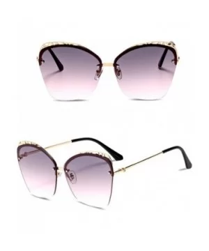 Sunglasses for Women Oversized UV400 Protection Travel Driving Sunglasses Butterfly Frame Metal Rimless - C518WSDC57M $12.10 ...