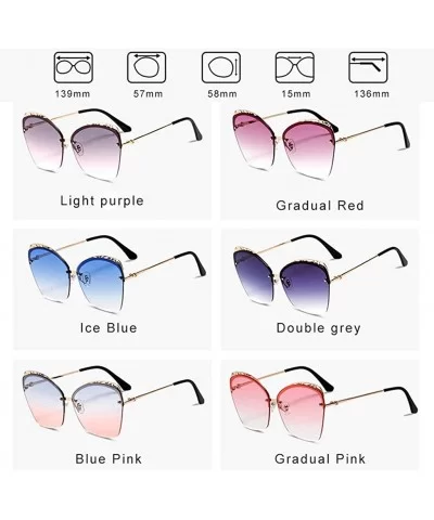 Sunglasses for Women Oversized UV400 Protection Travel Driving Sunglasses Butterfly Frame Metal Rimless - C518WSDC57M $12.10 ...