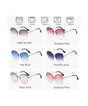 Sunglasses for Women Oversized UV400 Protection Travel Driving Sunglasses Butterfly Frame Metal Rimless - C518WSDC57M $12.10 ...