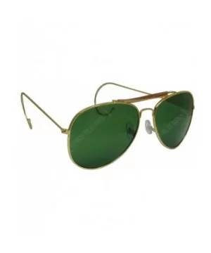 US Vintage Top Gun Pilot Style Aviator Sunglasses with Mirrored- Brown or Green Lenses - Green - C8116NZE7S9 $21.75 Sport