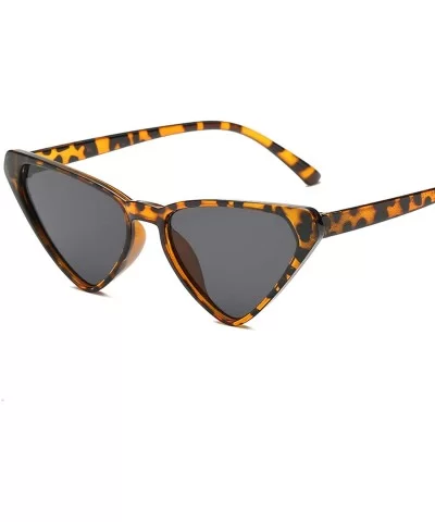 Leopard Triangle Sexy Cat Eyes Women Sunglasses Small Prom Glasses Plastic Eyeglasses - 4white-black - CF197Y74I0E $25.28 Cat...