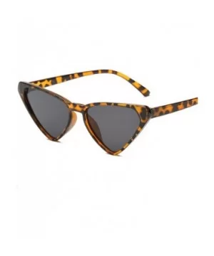 Leopard Triangle Sexy Cat Eyes Women Sunglasses Small Prom Glasses Plastic Eyeglasses - 4white-black - CF197Y74I0E $25.28 Cat...