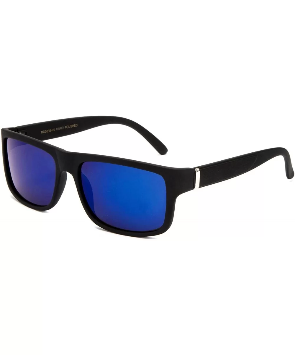 Flat Top Square Gradient Frame Womens Mens Super Oversized Unisex Fashion Sunglasses - Rubber Black/Blue - C71827C4YM3 $7.40 ...