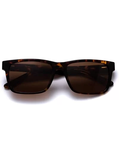 Polarized Sunglasses Navigator Rectangular Designer - Ls1001 Amber Frame / Polarized Brown Lens - CH194ENQ0HE $12.88 Wayfarer