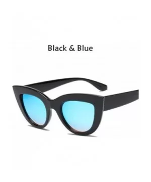 2020 New Cat Eye Women Sunglasses Tinted Color Lens Men Vintage Shaped Sun Glasses Female Eyewear Blue Er - Bblue - CO199C953...