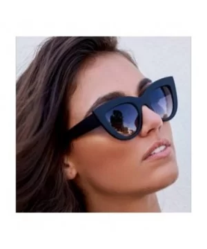 2020 New Cat Eye Women Sunglasses Tinted Color Lens Men Vintage Shaped Sun Glasses Female Eyewear Blue Er - Bblue - CO199C953...