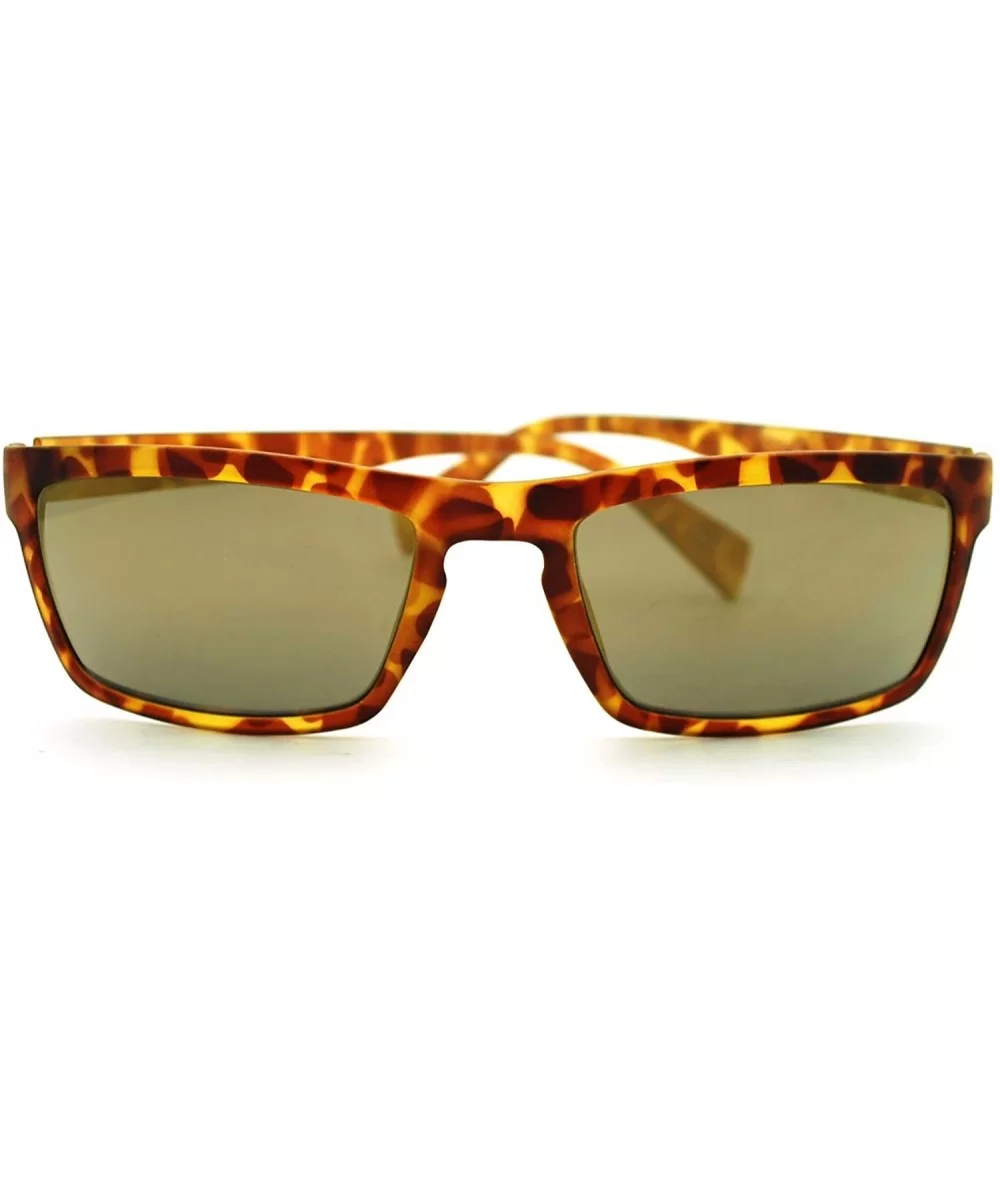 Mens Minimal Thin Plastic Narrow Rectangular Agent Sunglasses - Tortoise Gold - CP11KP5XM2P $5.54 Rectangular