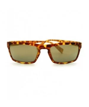 Mens Minimal Thin Plastic Narrow Rectangular Agent Sunglasses - Tortoise Gold - CP11KP5XM2P $5.54 Rectangular