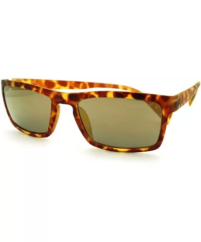 Mens Minimal Thin Plastic Narrow Rectangular Agent Sunglasses - Tortoise Gold - CP11KP5XM2P $5.54 Rectangular