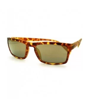 Mens Minimal Thin Plastic Narrow Rectangular Agent Sunglasses - Tortoise Gold - CP11KP5XM2P $5.54 Rectangular