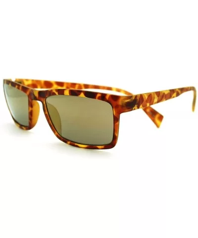 Mens Minimal Thin Plastic Narrow Rectangular Agent Sunglasses - Tortoise Gold - CP11KP5XM2P $5.54 Rectangular