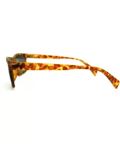 Mens Minimal Thin Plastic Narrow Rectangular Agent Sunglasses - Tortoise Gold - CP11KP5XM2P $5.54 Rectangular