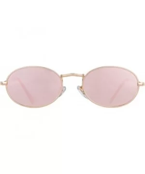 Oval Sunglasses Vintage Retro Sunglasses Designer Glasses for Women Men - Gold Frame Pink Mirrored Lens - C118I8I6N30 $11.64 ...