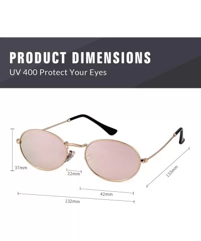 Oval Sunglasses Vintage Retro Sunglasses Designer Glasses for Women Men - Gold Frame Pink Mirrored Lens - C118I8I6N30 $11.64 ...