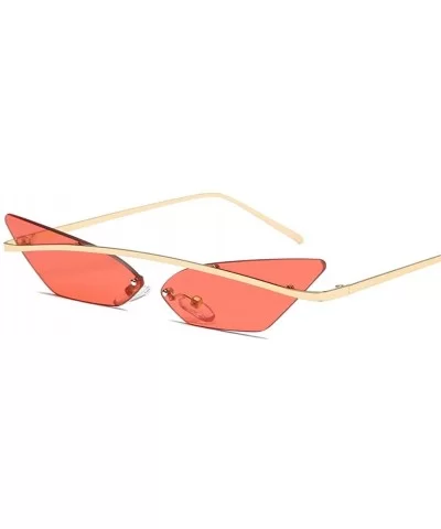 Narrow Cat Eye Sunglasses Women Vintage Retro Sun Glasses for Women Mirror Gift - Red - C918H36EDLC $7.29 Cat Eye