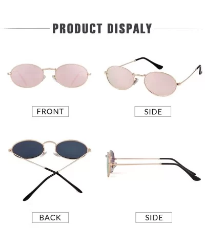 Oval Sunglasses Vintage Retro Sunglasses Designer Glasses for Women Men - Gold Frame Pink Mirrored Lens - C118I8I6N30 $11.64 ...