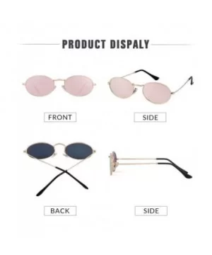 Oval Sunglasses Vintage Retro Sunglasses Designer Glasses for Women Men - Gold Frame Pink Mirrored Lens - C118I8I6N30 $11.64 ...