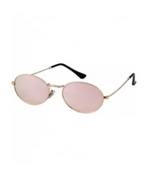 Oval Sunglasses Vintage Retro Sunglasses Designer Glasses for Women Men - Gold Frame Pink Mirrored Lens - C118I8I6N30 $11.64 ...