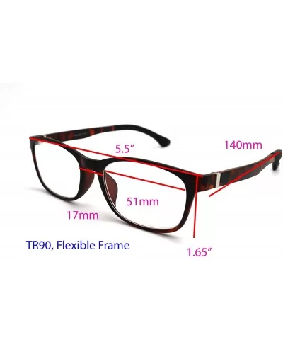 TR90 Readers Flexie Reading Glasses schoolboy 2291RT - Z1 Matte Tortoise - CQ18W0A64K4 $15.31 Oval