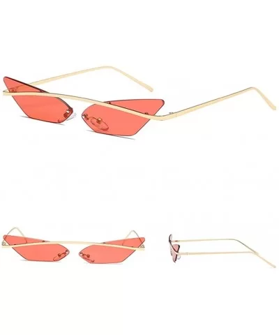 Narrow Cat Eye Sunglasses Women Vintage Retro Sun Glasses for Women Mirror Gift - Red - C918H36EDLC $7.29 Cat Eye