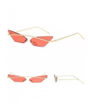 Narrow Cat Eye Sunglasses Women Vintage Retro Sun Glasses for Women Mirror Gift - Red - C918H36EDLC $7.29 Cat Eye