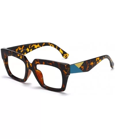 Anti-Blue Blocker Light Square Reading Glasses w/Leopard Arms - Anti Blue - Leopard - C918YQU4OTG $10.65 Square