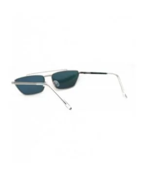 Squared Flat Top Bridge Metal Rim Dad Sunglasses - Silver Pink Mirror - CJ1959R3SH4 $11.56 Rectangular