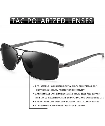 Ultra Lightweight Rectangular Polarized Sunglasses Mens Driving Golf Fishing Sunglasses B2443 - 1 Black - CQ18IDI0E0C $12.90 ...