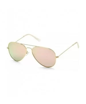 Classic Polarized Aviator Sunglasses for Men Women Metal Frame Mirrored UV400 Lens- 58mm - Gold/Pink Mirror - CB18NW5Y024 $6....