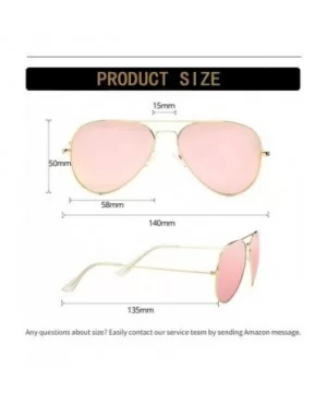 Classic Polarized Aviator Sunglasses for Men Women Metal Frame Mirrored UV400 Lens- 58mm - Gold/Pink Mirror - CB18NW5Y024 $6....