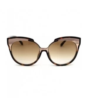 Womens Retro Oversize Cat Eye Horn Rim Chic Sunglasses - Tortoise Gold Brown - CL18WRDC75Y $6.63 Rectangular