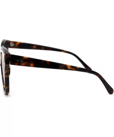 Womens Retro Oversize Cat Eye Horn Rim Chic Sunglasses - Tortoise Gold Brown - CL18WRDC75Y $6.63 Rectangular