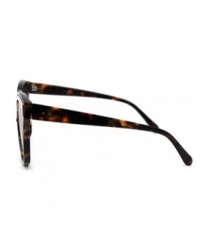 Womens Retro Oversize Cat Eye Horn Rim Chic Sunglasses - Tortoise Gold Brown - CL18WRDC75Y $6.63 Rectangular