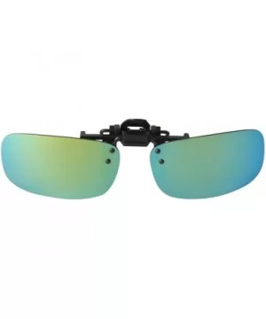 Polarized Men Women Outdoor Sport Clip on Flip up Driving Sunglasses - Green Lsp103 - CW11MNV6QAX $20.94 Rectangular