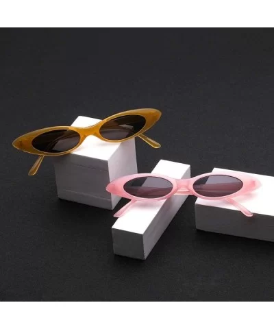 Small Cat Eye Sunglasses Women Brand Designer Retro Cateyes Glasses Black Gray - Pink Gray - CB18XNG73M5 $8.12 Cat Eye