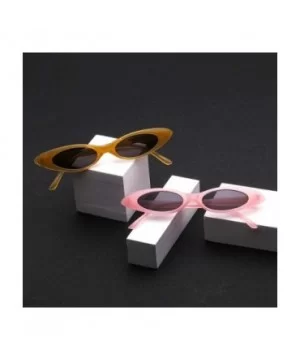 Small Cat Eye Sunglasses Women Brand Designer Retro Cateyes Glasses Black Gray - Pink Gray - CB18XNG73M5 $8.12 Cat Eye