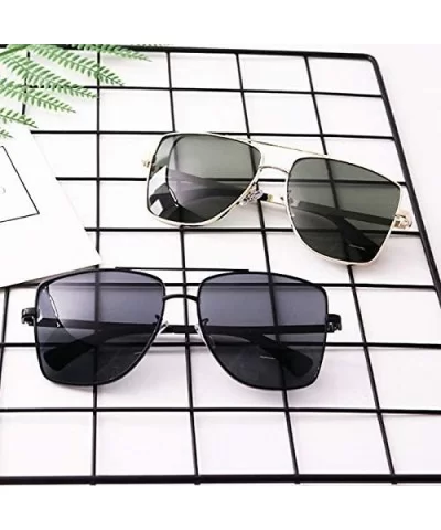 Unisex Men/Women Classic Round Oversized Sunglasses with 100% UV Protection - Dark Green - CW196AM9GQZ $12.74 Round