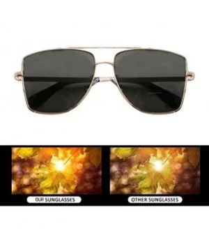 Unisex Men/Women Classic Round Oversized Sunglasses with 100% UV Protection - Dark Green - CW196AM9GQZ $12.74 Round