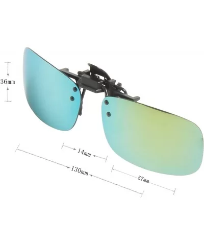 Polarized Men Women Outdoor Sport Clip on Flip up Driving Sunglasses - Green Lsp103 - CW11MNV6QAX $20.94 Rectangular