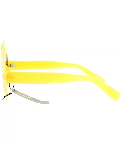 Womens Diecut Lace Plastic Butterfly Mask Sunglasses - Yellow - CL12DI9C9UZ $5.78 Butterfly