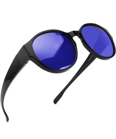 Round Polarized Fit Over Sunglasses for Wear Over Small Prescription Glasses with Keyhole Bridge - C5194UZLZ59 $10.50 Round