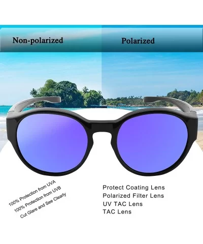 Round Polarized Fit Over Sunglasses for Wear Over Small Prescription Glasses with Keyhole Bridge - C5194UZLZ59 $10.50 Round