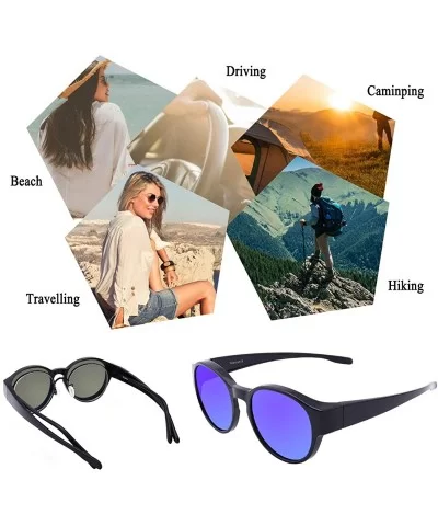 Round Polarized Fit Over Sunglasses for Wear Over Small Prescription Glasses with Keyhole Bridge - C5194UZLZ59 $10.50 Round