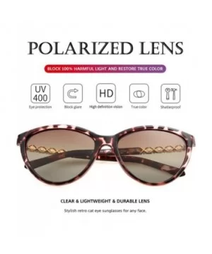 Polarized Cat Eye Sunglasses for Women - Fashion Inlaid Diamond frame 100% UV Blocking Lens - Tortoise Frame - C118Z7ZOLR0 $1...