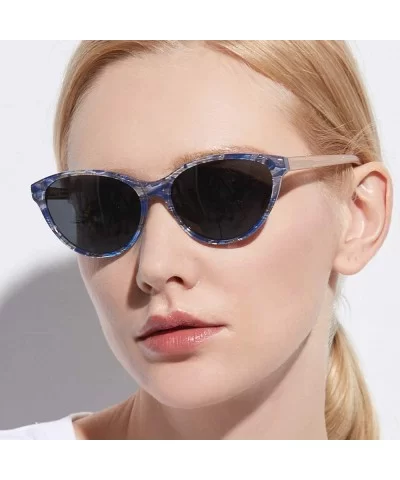 Acetate Polarized Sunglasses Mirror Cat Eye Sun Glasses for Women 9111 - Orange - C018NS77AN4 $28.20 Cat Eye